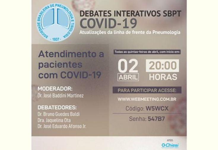 CRF-GO | SBPT oferece debate sobre atendimento a pacientes com covid-19