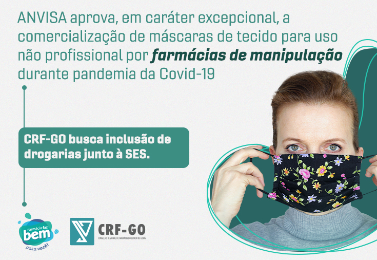 CRF-GO | Farmácias de manipulação podem vender máscaras de pano para população geral