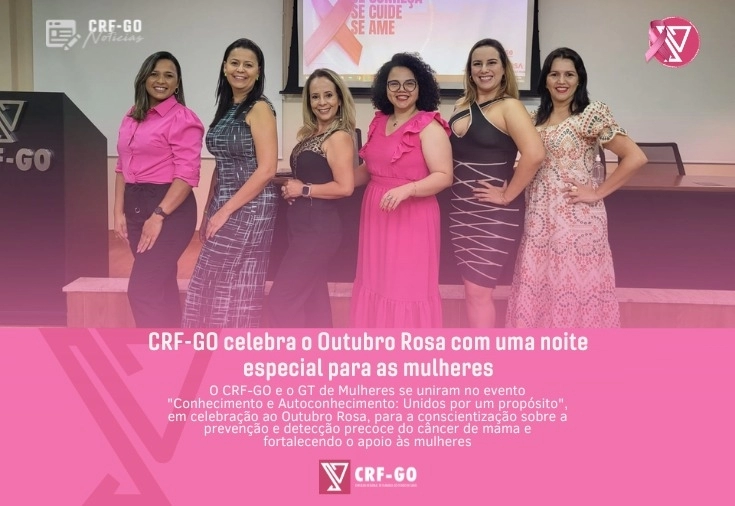 CRF-GO | Outubro Rosa: CRF-GO promove circuito de palestras em parceria com o GT de Mulheres 