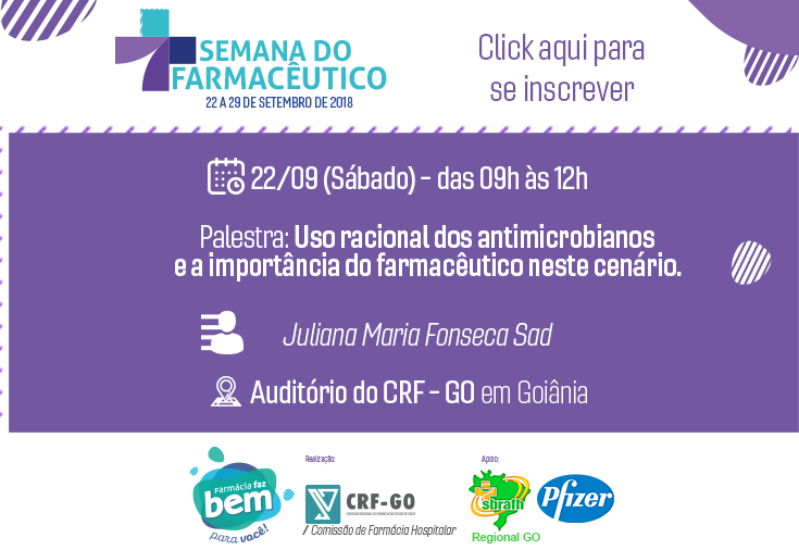 CRF-GO | Palestra abre comemorações da Semana do Farmacêutico