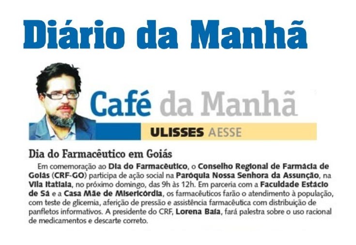 CRF-GO | Ação social é noticiada por coluna do Diário da Manhã