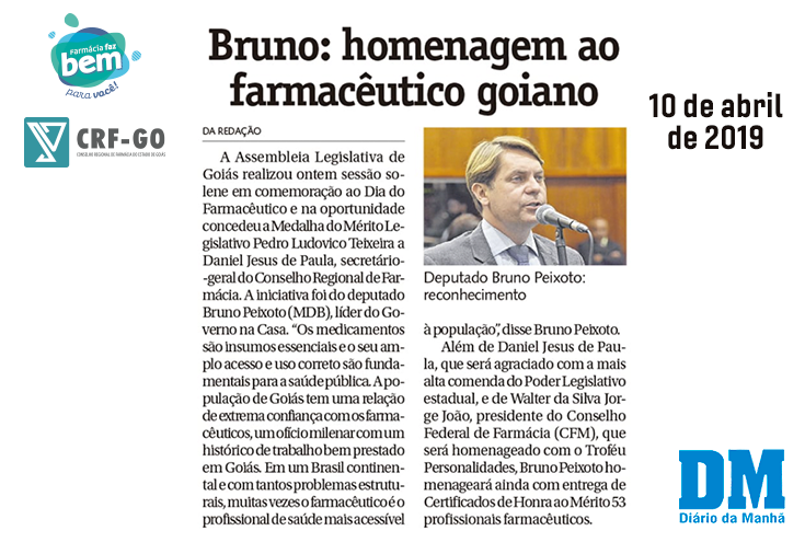 CRF-GO | Homenagem na Alego pelo Dia do Farmacêutico é prestigiada pelo Jornal Diário da Manhã