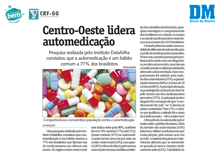 CRF-GO | Diário da Manhã noticia Campanha sobre Uso Racional de Medicamentos