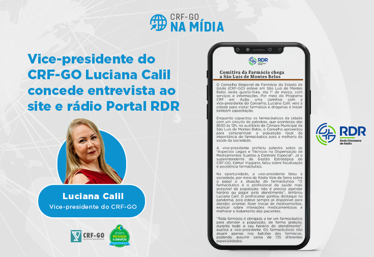 CRF-GO | Vice-Presidente do CRF-GO concede entrevista ao Portal RDR.