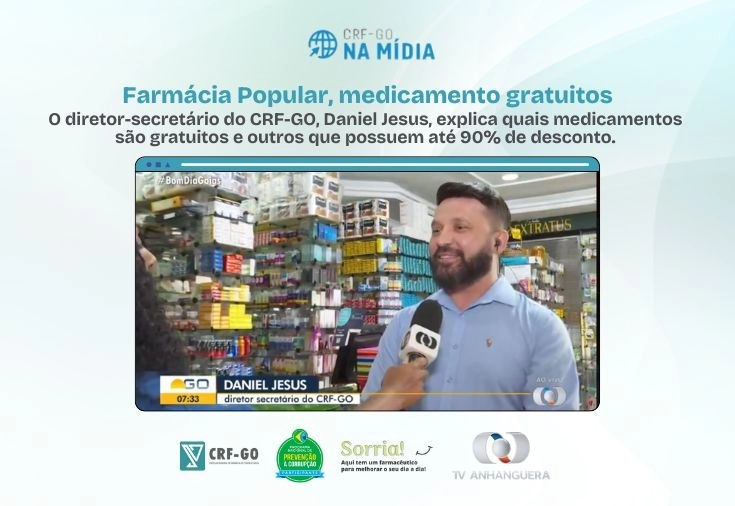 CRF-GO | Diretor-secretário do CRF-GO explica sobre medicamentos gratuitos 