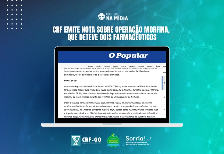 CRF-GO | CRF-GO emite nota sobre operação que deteve farmacêuticos 
