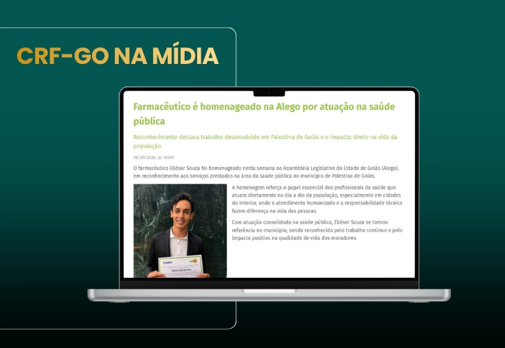 CRF-GO | Farmacêutico de Palestina de Goiás é destaque na Alego em homenagem realizada pelo CRF-GO