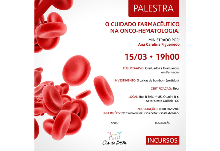 CRF-GO | CRF-GO convida para a palestra O Cuidado Farmacêutico na Onco-Hematologia