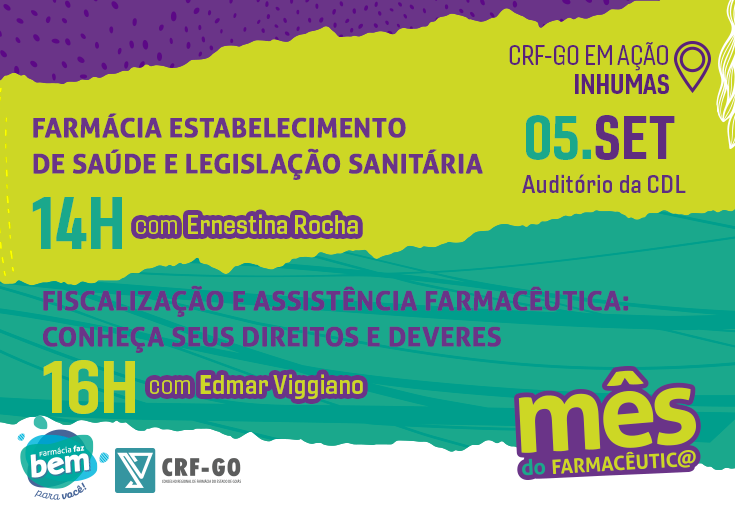 CRF-GO | Mês do Farmacêutico chega a Inhumas com formações gratuitas para farmacêuticos