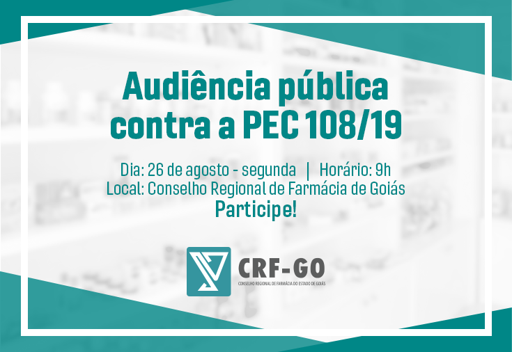 CRF-GO | Audiência propõe maior mobilização contra PEC 108