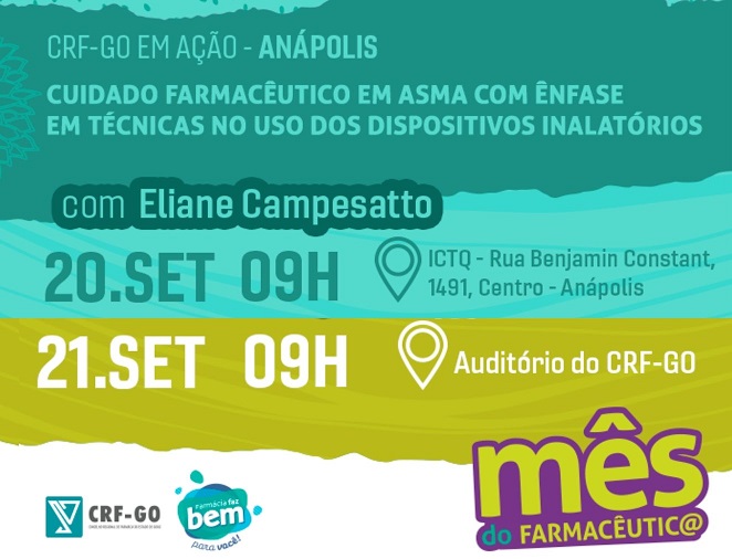 CRF-GO | Goiânia e Anápolis recebem palestra gratuita sobre asma e dispositivos inalatórios
