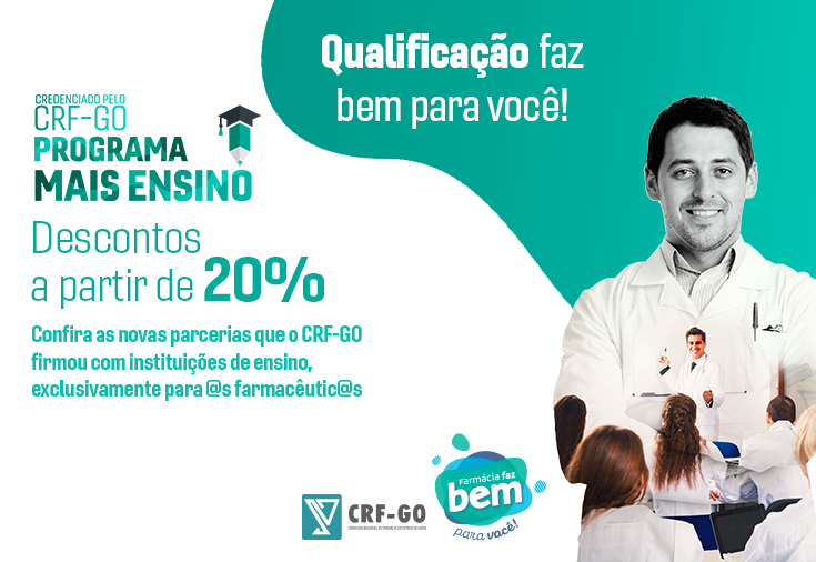CRF-GO | Farmacêuticos ganham desconto em instituições parceiras