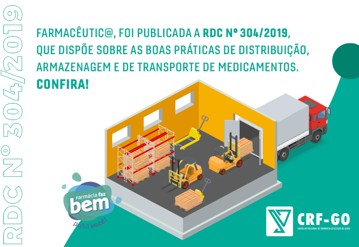 CRF-GO | Anvisa publica RDC 304, que dispõe de boas práticas de distribuição e transporte de medicamentos