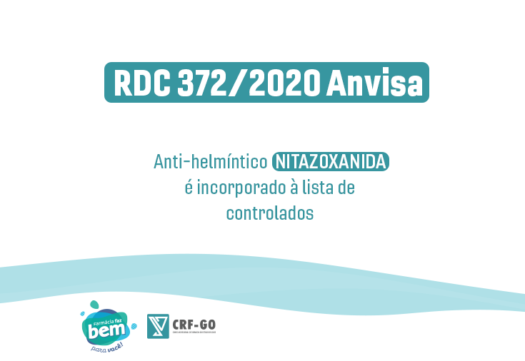CRF-GO | Anvisa inclui nitazoxanida na lista de substâncias sujeitas a controle especial