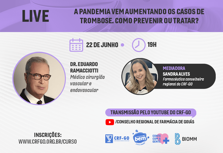 CRF-GO | Live do CRF aborda prevenção e tratamento de trombose durante a pandemia