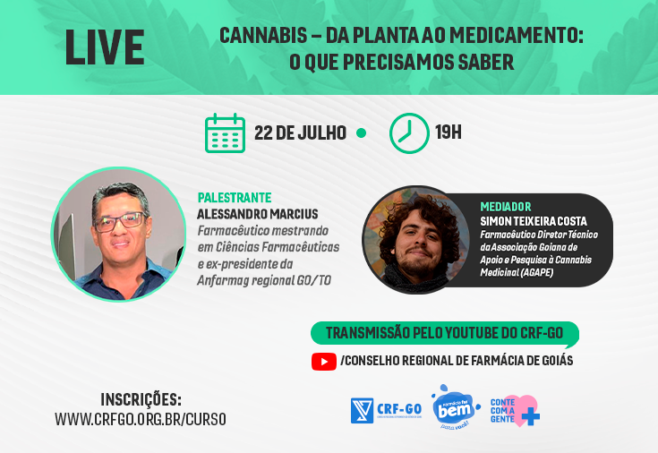 CRF-GO | Uso medicinal da cannabis é tema de live do CRF-GO