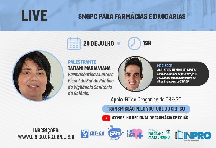 CRF-GO | CRF fala sobre SNGPC para Farmácias e Drogarias em live