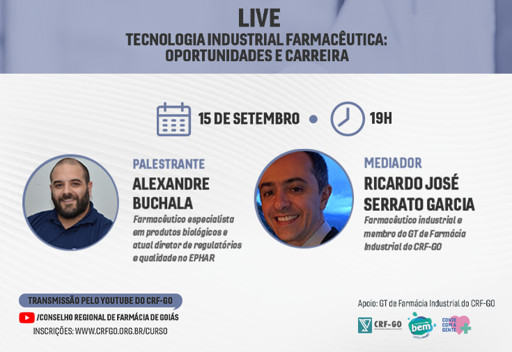 CRF-GO | CRF aborda tecnologia industrial farmacêutica em live no YouTube