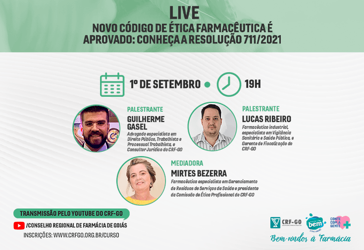 CRF-GO | Projeto Bem-vindos à Farmácia apresenta o novo Código de Ética Farmacêutica do CFF