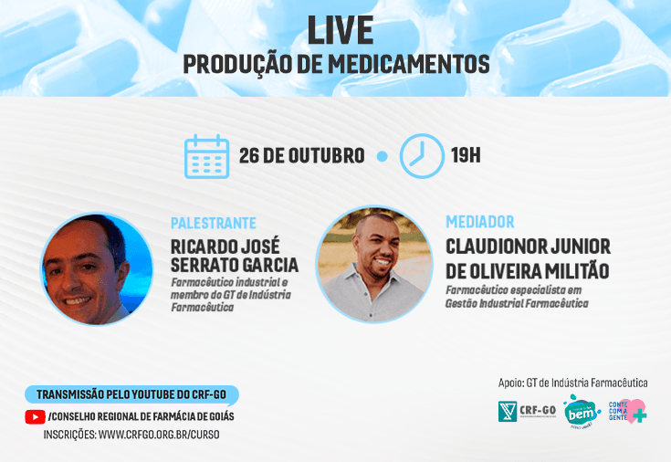 CRF-GO | CRF realiza live sobre produção de medicamentos