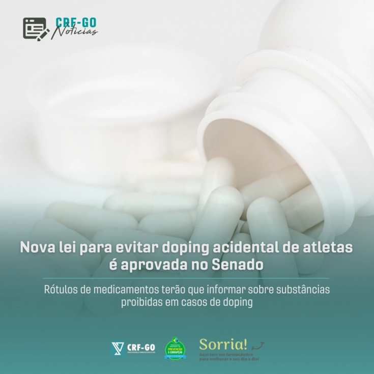 CRF-GO | Nova lei: rótulos de medicamentos terão que informar sobre substâncias proibidas em casos de doping