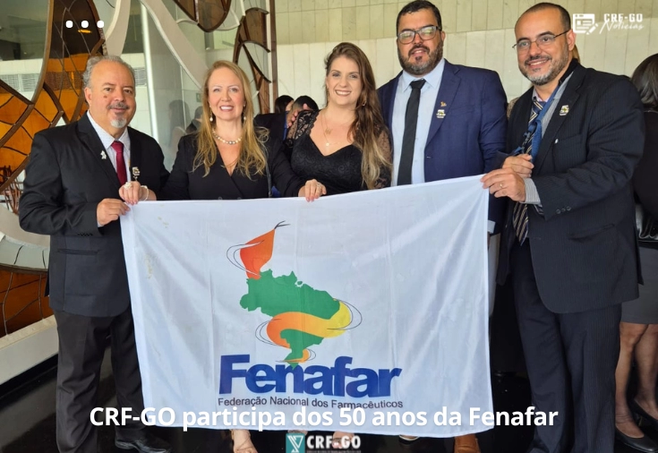 CRF-GO | CRF-GO marca presença em solenidade aos 50 anos da Federação Nacional dos Farmacêuticos 