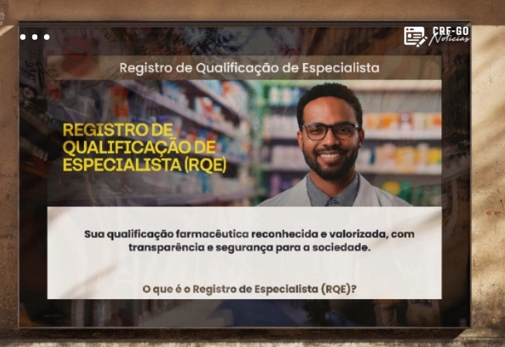 CRF-GO | Farmacêuticos já podem solicitar o Registro de Qualificação de Especialista pelo site do CFF