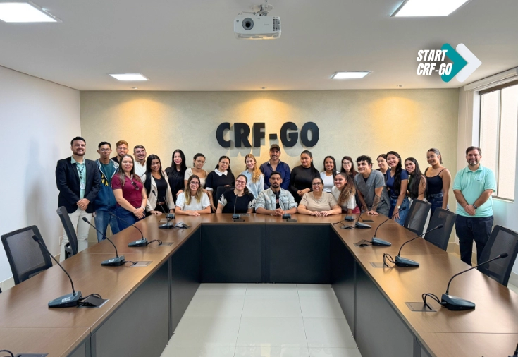 CRF-GO | CRF-GO recebe acadêmicos de Farmácia da Cambury para palestra sobre Áreas de Atuação e Perspectivas Profissionais