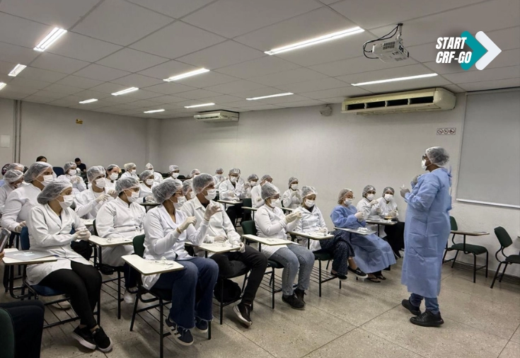 CRF-GO | START CRF-GO leva capacitação sobre administração de medicamentos injetáveis aos acadêmicos da UniFasam