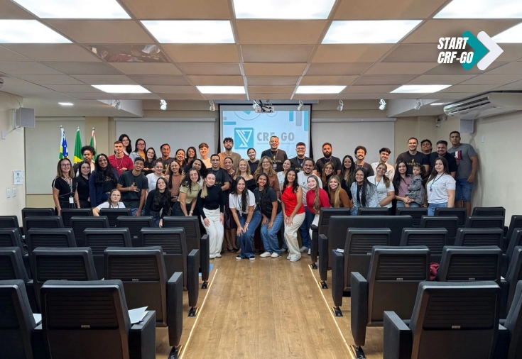 CRF-GO | Auditório lotado no CRF-GO marca encontro do Start CRF-GO com acadêmicos de Farmácia da UNIVERSO