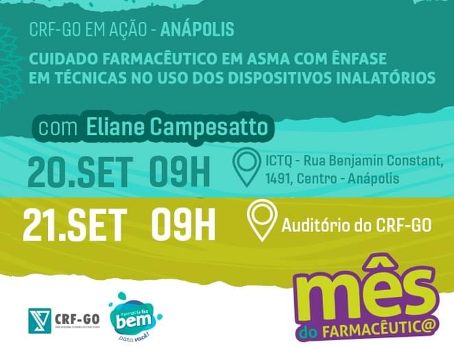 CRF-GO | Goiânia e Anápolis recebem palestra gratuita sobre asma e dispositivos inalatórios