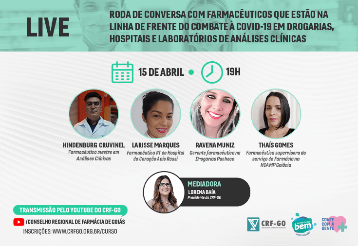 CRF-GO | CRF realiza roda de conversa com farmacêuticos da linha de frente no combate à pandemia