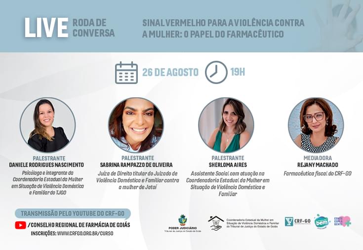 CRF-GO | Campanha 'Sinal Vermelho contra a violência doméstica' é tema de roda de conversa do CRF-GO
